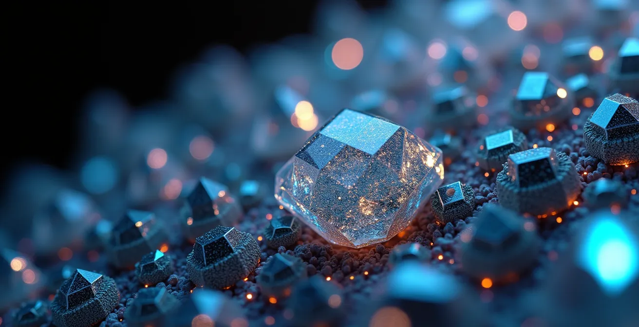 Abstrakte Darstellung digitaler Vernetzung und Transformation