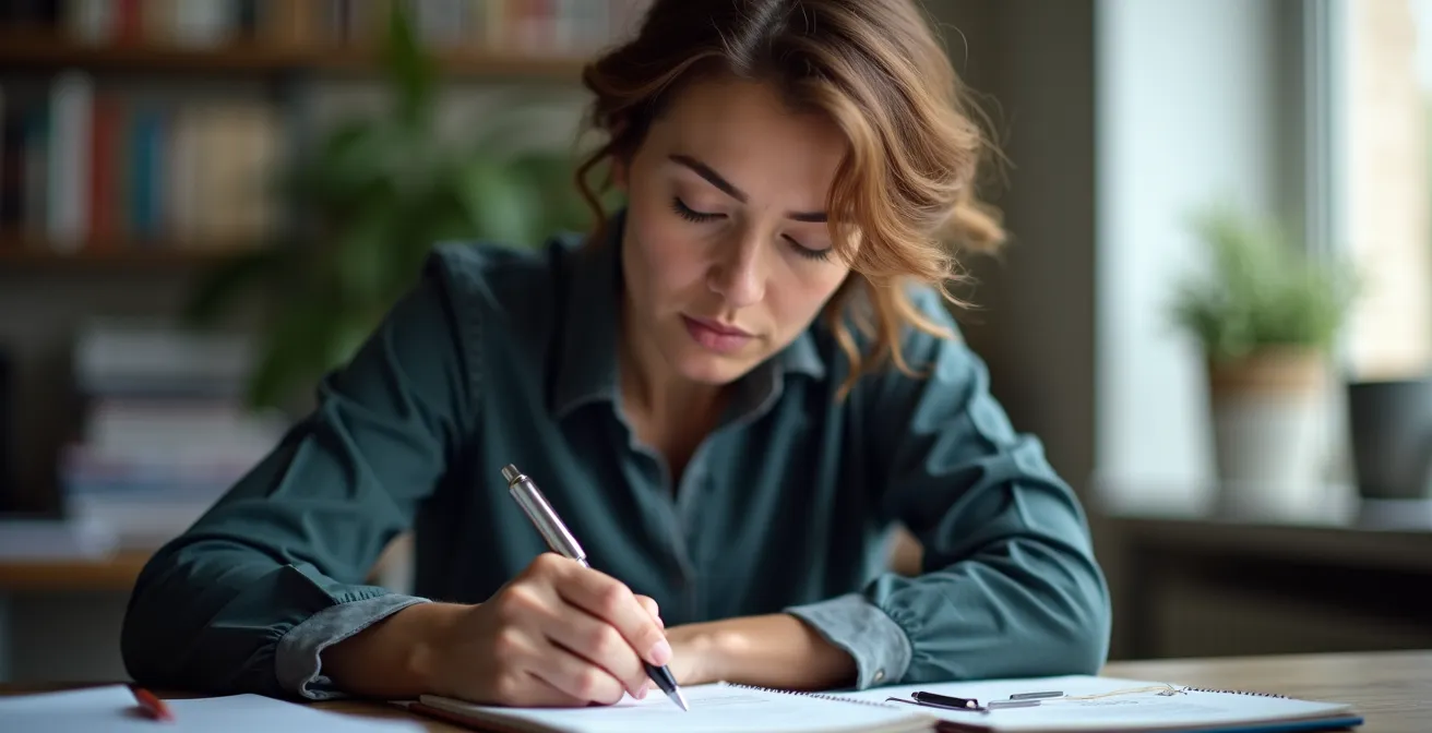 Nahaufnahme eines konzentrierten Mitarbeiters bei der Einzelaufgabenbearbeitung