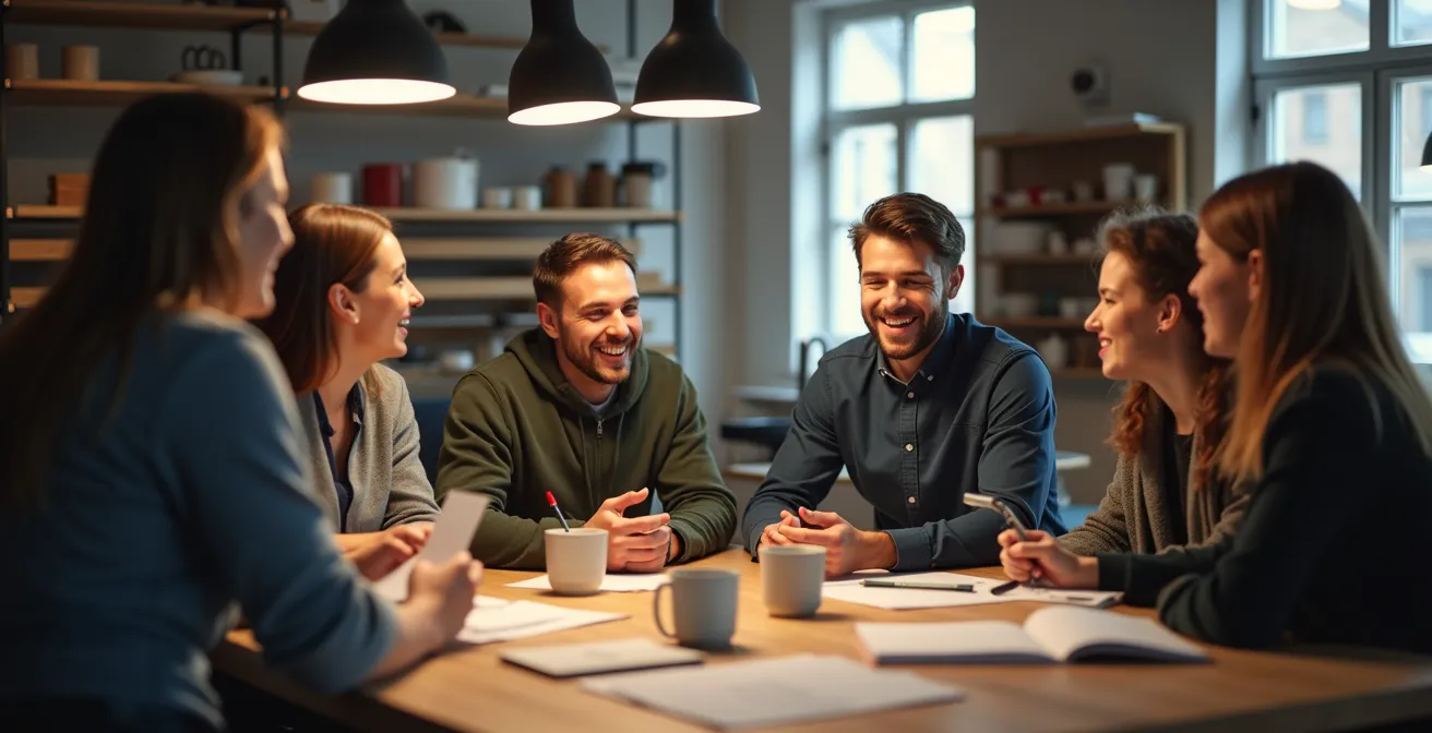 Junges Team arbeitet gemeinsam in einem modernen mittelständischen Unternehmen