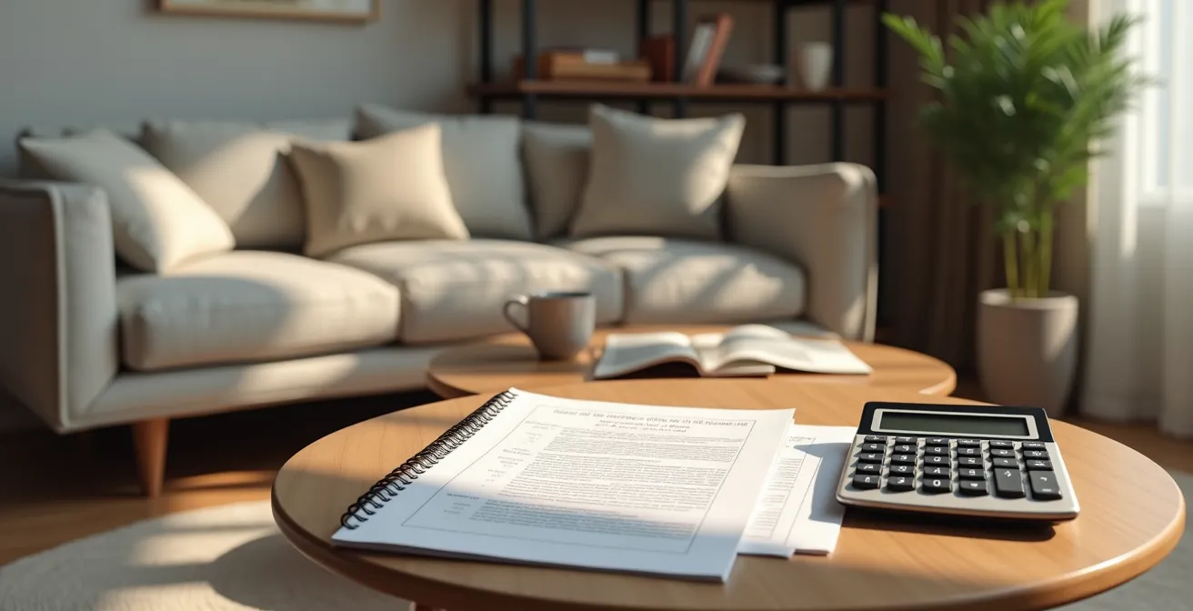 Detailaufnahme eines möblierten Wohnzimmers mit modernen Möbeln