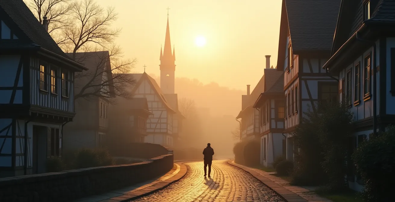 Panoramablick auf weniger bekannte historische Stadt in Deutschland